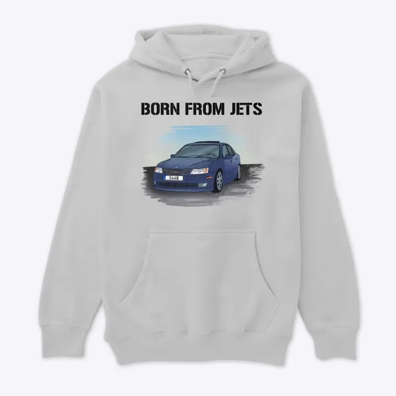 Saab 9-3 - BORN FROM JETS (Black Text)